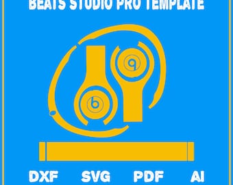 Plantilla de diseño de Beats Studio Pro, plantilla de corte de diseño de envoltura completa en formato DXF, SVG, EPS, AI, PDF, silueta, archivo de corte vectorial de Cricut