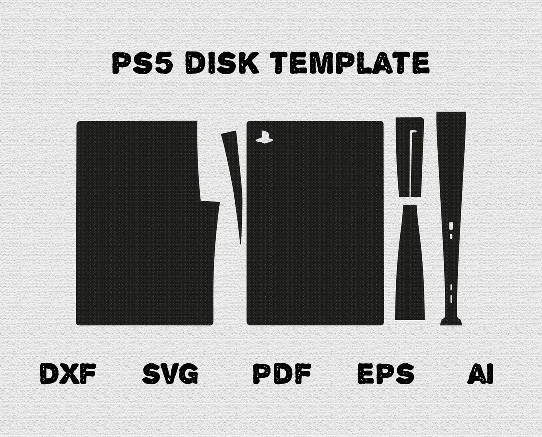 PS5 bundle skin template , Ps5 controller, Playstation 5 Disk Version  Console Template File, cricut , silhouette, Vector cut File