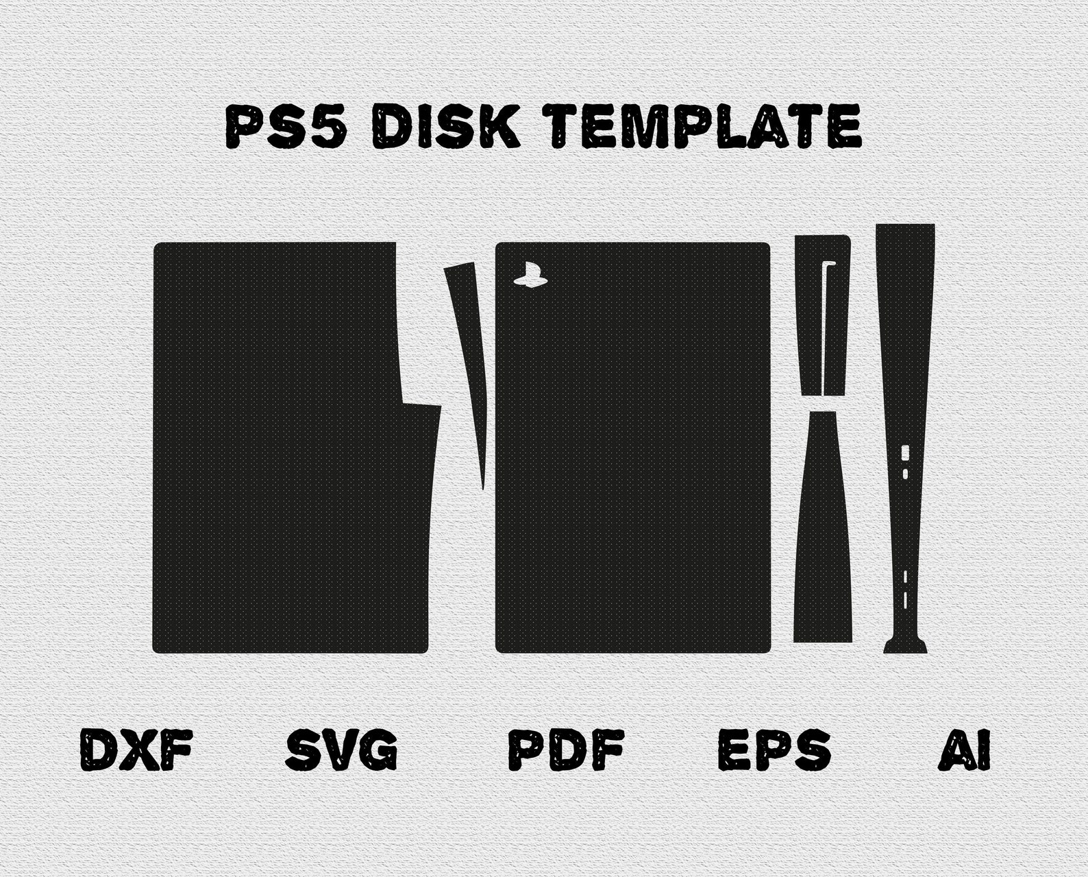 PS5 disk skin template Playstation 5 Disk Version Console Etsy