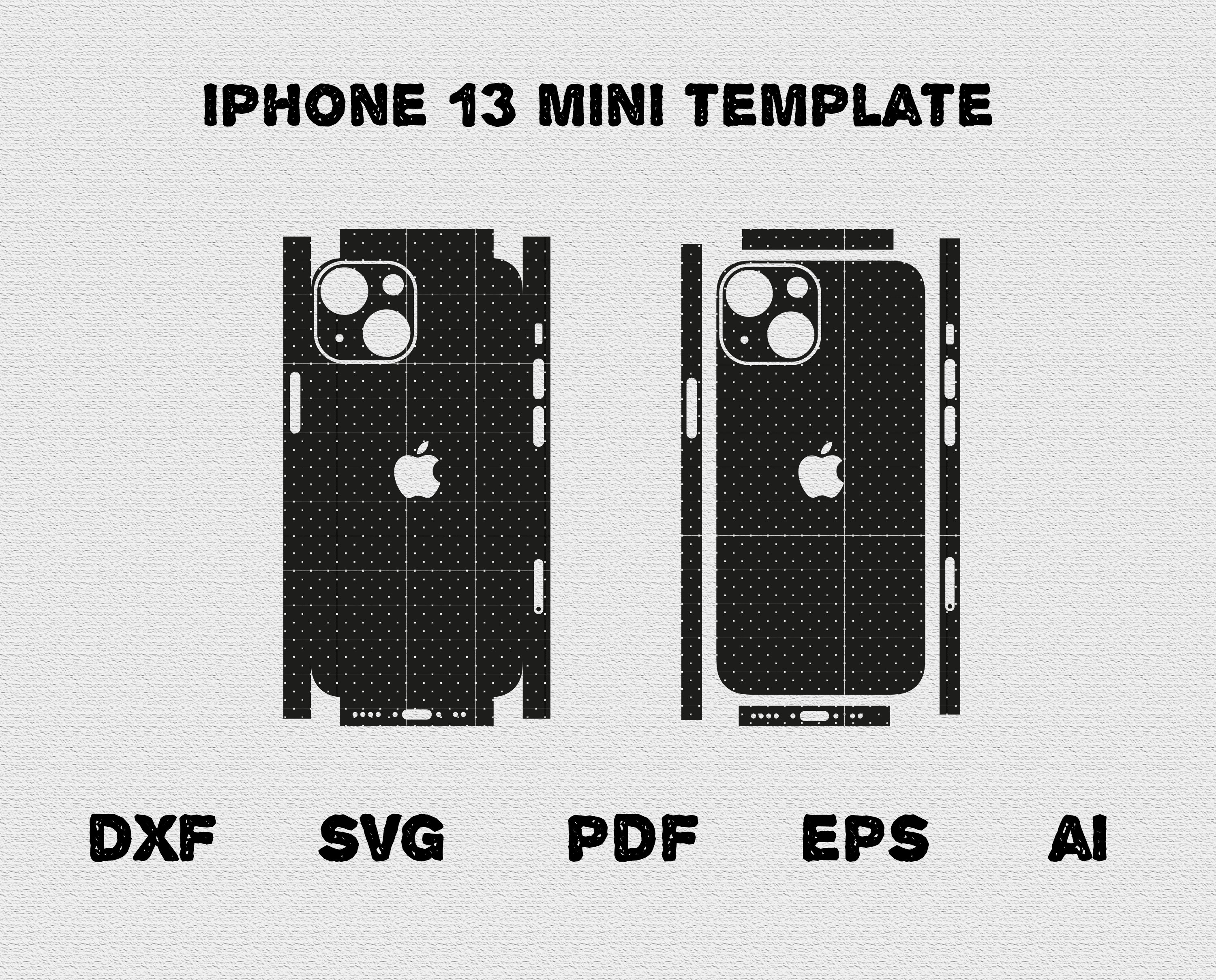 Apple Iphone 13 Mini Full Wrap Skin Cutting Template Dxf - Etsy