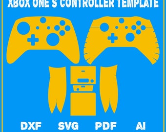 Plantilla de corte de piel envolvente completa para mando de Xbox One S (DXF, SVG, EPS, AI, PDF, silueta, archivo de corte vectorial de Cricut)