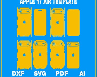Plantilla para iPhone 17 Air (Svg, Png, Dxf, AI, PDF) / Funda de teléfono SVG para Cricut, Silhouette, corte láser / Descarga digital