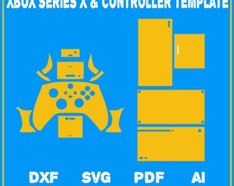 Plantilla de corte de piel envolvente completa para control de Xbox Series X y Xbox Series X, SVG, EPS, Aİ, Pdf, archivo de corte vectorial cricut