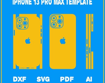 Apple iPhone 13 pro max - full wrap skin cutting template dxf, SVG, EPS, Aİ, Pdf,  silhouette, cricut Vector Cut File -  Skin Template