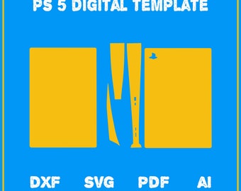 PS5 digital skin template ,  Playstation 5 Digital Version Console Template File, cricut , silhouette,  Vector cut File