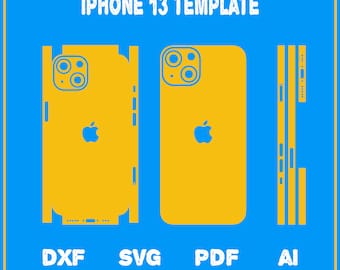 Apple iPhone 13 - full wrap skin cutting template dxf, SVG, EPS, Aİ, Pdf,  silhouette, cricut Vector Cut File -  Skin Template
