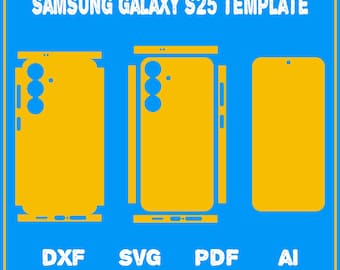 Plantilla de corte de piel para Samsung Galaxy S25 (dxf, SVG, EPS, AI, PDF, silueta, Cricut)
