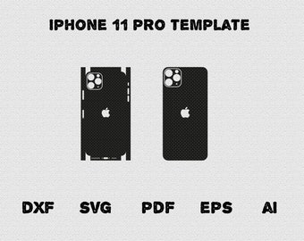 iPhone 11 Pro full wrap skin cutting template dxf, SVG, EPS, Aİ, Pdf,  silhouette, cricut Vector Cut File