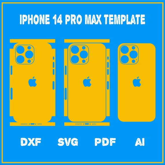 Apple iPhone 14 pro max - full wrap skin cutting template dxf, SVG, EPS, Aİ, Pdf,  silhouette, cricut Vector Cut File -  Skin Template