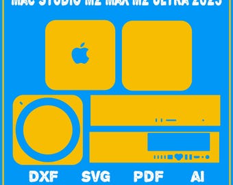 Mac Studio M2 Max M2 Ultra 2023 Template Svg Png Dxf AI PDF | Mac Studio Skin Wrap Decal SVG for Cricut Laser | Digital Download