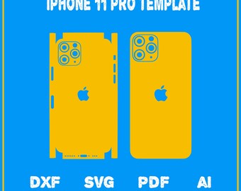 iPhone 11 Pro full wrap skin cutting template dxf, SVG, EPS, Aİ, Pdf,  silhouette, cricut Vector Cut File