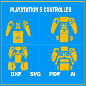 PS5 Controller Template Svg Png Dxf AI PDF | Gaming Controller SVG for Cricut, Silhouette, Laser Cut | Digital Download