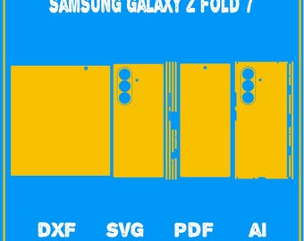 Plantilla para Samsung Galaxy Z Fold 7 (Svg, Png, Dxf, AI, PDF) / Funda plegable SVG para Cricut y láser / Descarga digital