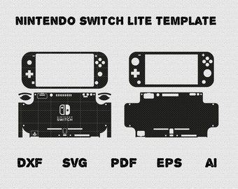 Nintendo Switch Lite Skin Template SVG Cut File, Nintendo Switch lite Console full wrap skin cutting template