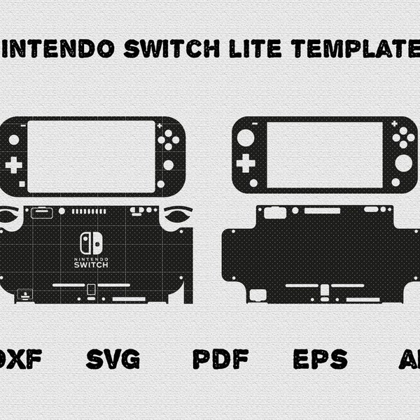 Nintendo Switch Lite Skin Template SVG Cut File, Nintendo Switch lite Console full wrap skin cutting template