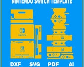 Nintendo Switch Skin Template SVG Cut File, Nintendo Switch Console full wrap skin cutting template