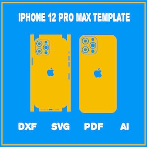 Modello di taglio per la pelle avvolgente completa per iPhone 12 pro max dxf, SVG, EPS, AI, Pdf, silhouette, file di taglio vettoriale cricut
