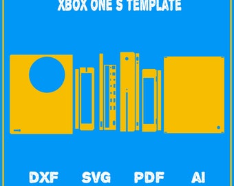 Plantilla de corte de skin para Xbox One S Full Wrap V1 (DXF, SVG, EPS, AI, PDF, silueta, archivo de corte vectorial de Cricut)