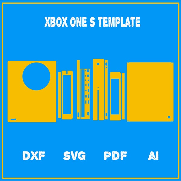 Modèle de découpe de skin full wrap V1 pour Xbox one Dxf, SVG, EPS, Aİ, Pdf, silhouette, fichier de coupe vectorielle cricut