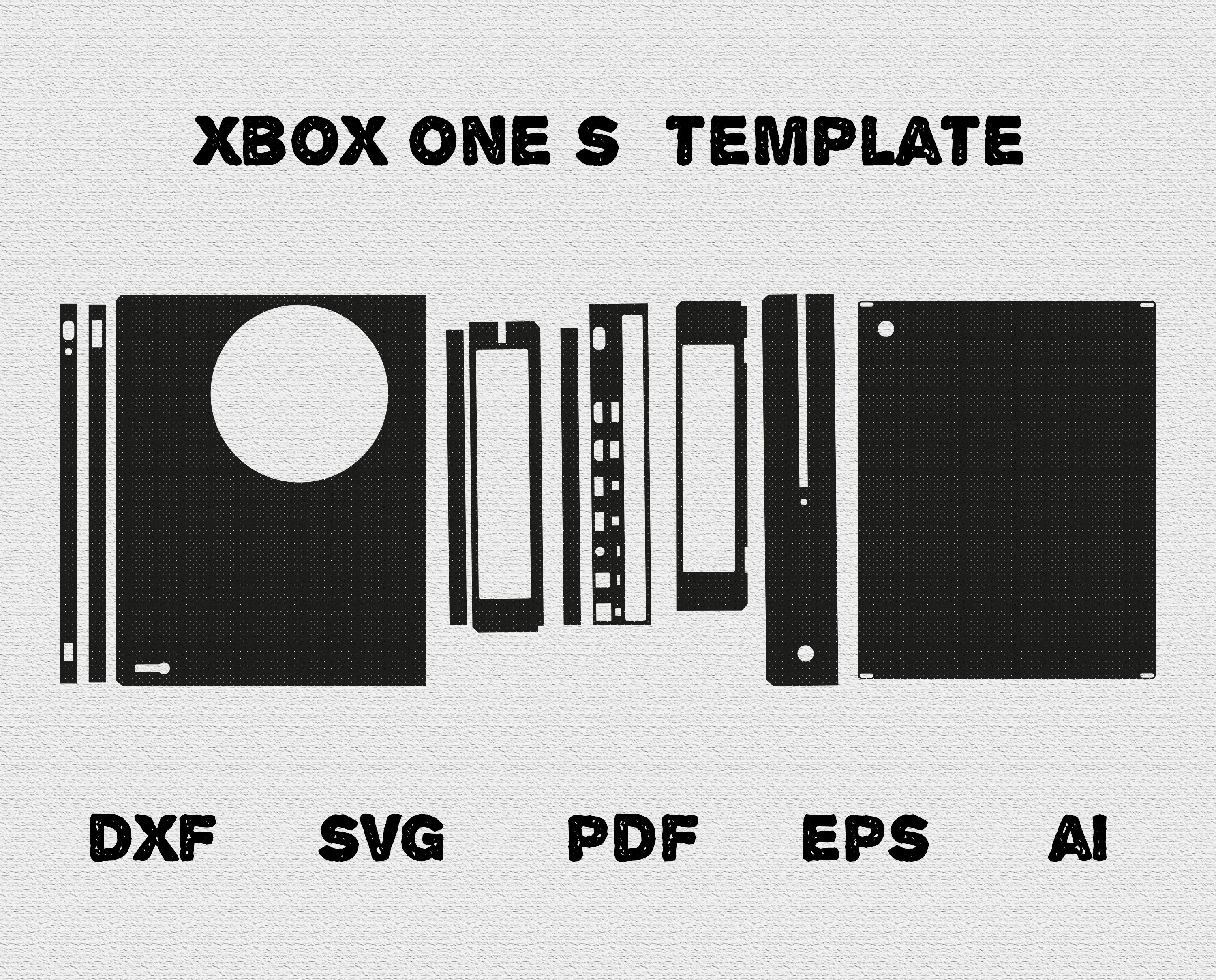 xbox one s skin full wrap skin cutting template dxf svg eps etsy