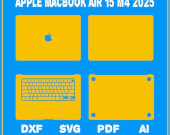 Apple MacBook Air 15 M4 2025 Template Svg Png Dxf AI PDF | Laptop Skin , Case Svg for Cricut & Laser | Digital Download