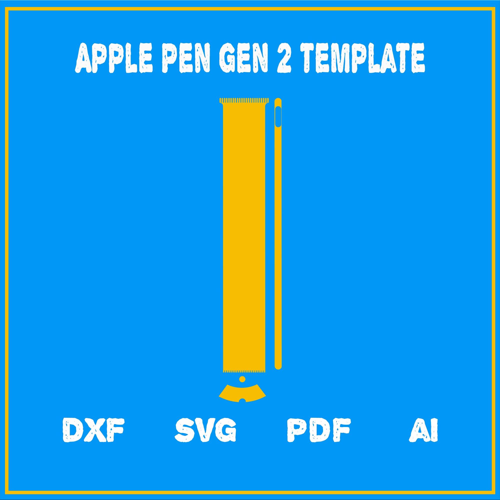 Apple Pencil 2 テンプレート SVG PNG DXF AI PDF | Apple Pencil Gen 