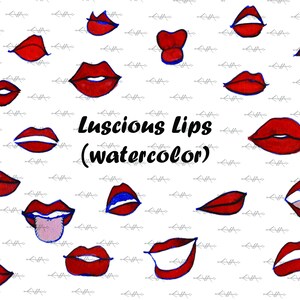 Lips clipart, lips watercolor, lips bundle, lips cut file, lip clipart, watercolor clipart, red lips, kiss clipart, red lips clipart