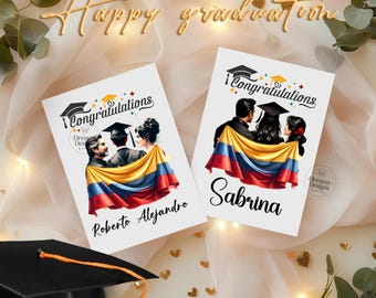 Personalized Colombian Graduation Card, graduation gift for her, Personalized graduatio gif for him, Personalize Gift, 2025 Grad
