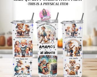 Te Amamos Abuelo Tumbler Sublimation  Wrap, El Mejor Abuelo Cup, Father's Day Sublimation Print, Dia del Padre, Spanish Designs, Tumbler Sub