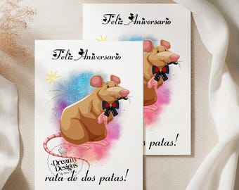 Rata de Dos Patas Greeting Card, Funny Anniversary Gift, Anniversary Day Gifts, Gifts for Her, Regalos en Español, Tarjeta para Aniversario