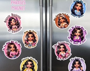 Funny Latina Mom Magnets Spanish Sayings | Gifts for Mom, Comadres, Aunts | Regalos para Mamá en Español