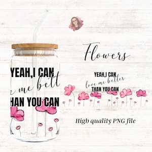 Flowers Miley Cyrus Png wrap, 16oz Tumbler Design, Sublimation Design, Digital Download for Sublimation, Trending Png, Libbey Glass Wrap