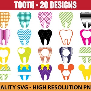 Dentiste Bundle Svg, Tooth Bundle Svg, Cute Tooth Svg, , Fichier coupé pour Silhouette, Fichier Svg pour Cricut, Dent svg personnalisé, Paquet de dents