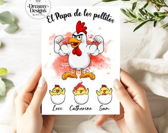 El Papa de Los Pollitos Father's Day Card, Birthday Card, Father's Day Gifts, Gifts for Her, Regalo para Papa, Dia del Padre, Funny Card