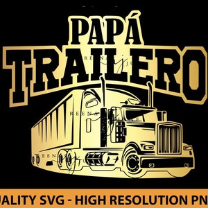 Papa Trailero Svg, Spanish Shirt Svg, Spanish Shirt Svg, Cut file for Silhouette, Svg file for Cricut, Funny Shirt Svg, Latino Trucker Dad