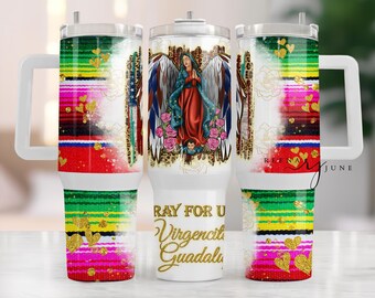 Virgen de Guadalupe 40oz Tumbler Design, projekt cyfrowej sublimacji, Virgen Mexicana Digital Wrap, 40oz Digital Design, Instant Download