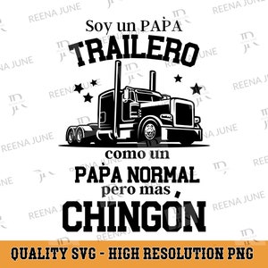 Papa Trailero Svg, Camicia spagnola Svg, PNG spagnolo, File di taglio per Silhouette, File in formato Svg per Cricut, Funny SVG, SVG en Espanol, Best Dad Png