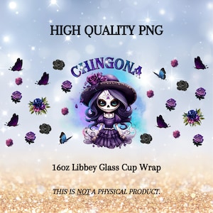 Dia de los Muertos, La Catrina 16oz Cup Wrap PNG, mexikanisches PNG, spanisches PNG, Sofortiger Download, Sublimationsdesign, digitaler Download, Halloween
