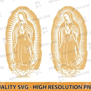 Archivo SVG PNG de la Virgen de Guadalupe, Virgen María Svg, Madre María Svg, Señora de Guadalupe, Virgen de México, Archivo digital para Cricut