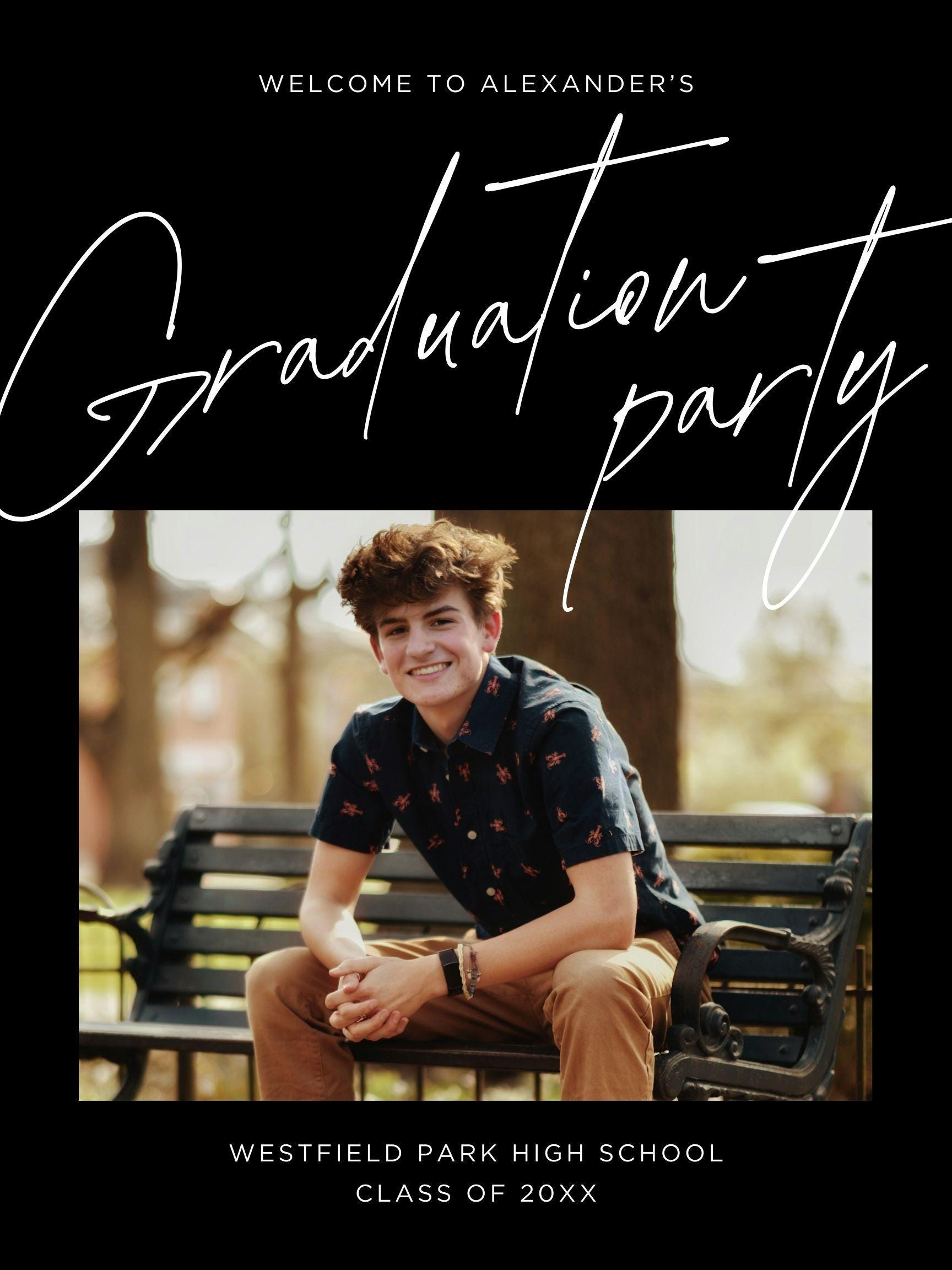Graduation Party Sign Template With Photo, Editable Canva Grad Poster ...