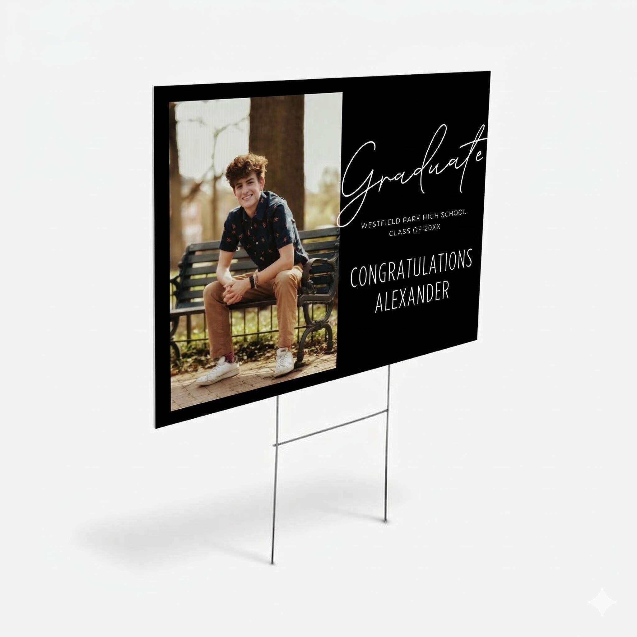 Graduation Yard Sign Template 24x18, Editable Canva Graduate Sign With ...