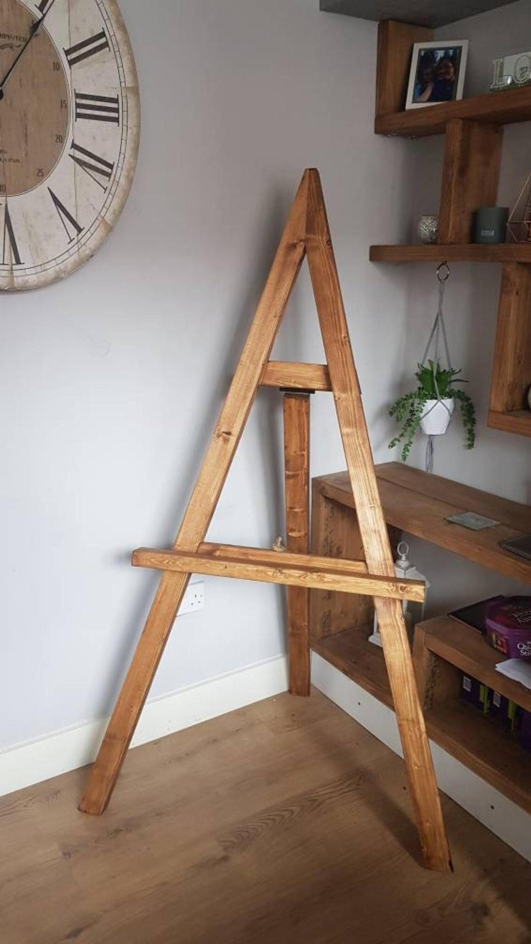 Handmade wooden rustic easel large Etsy