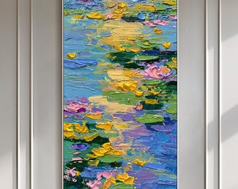 睡蓮の池 1899年 - クロード・モネ手描き油絵レプリカ、緑のハーモニー