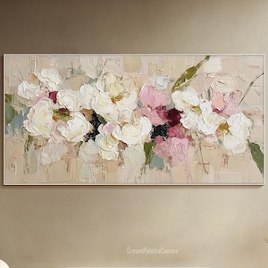 Original 3D Abstract Colorful Flower Painting On Canvas Floral Nature Textured Wall Art Home Decoration Botanical Wall Art Living Room Decor