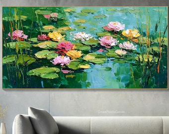 睡蓮 1906 - クロード・モネ手描き油絵、睡蓮の池の風景、平和な風景