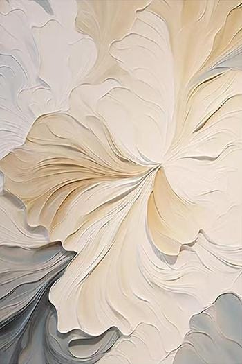 3D Textured Floral Wall Art Set White Flower Pastel Oil Painting on ...