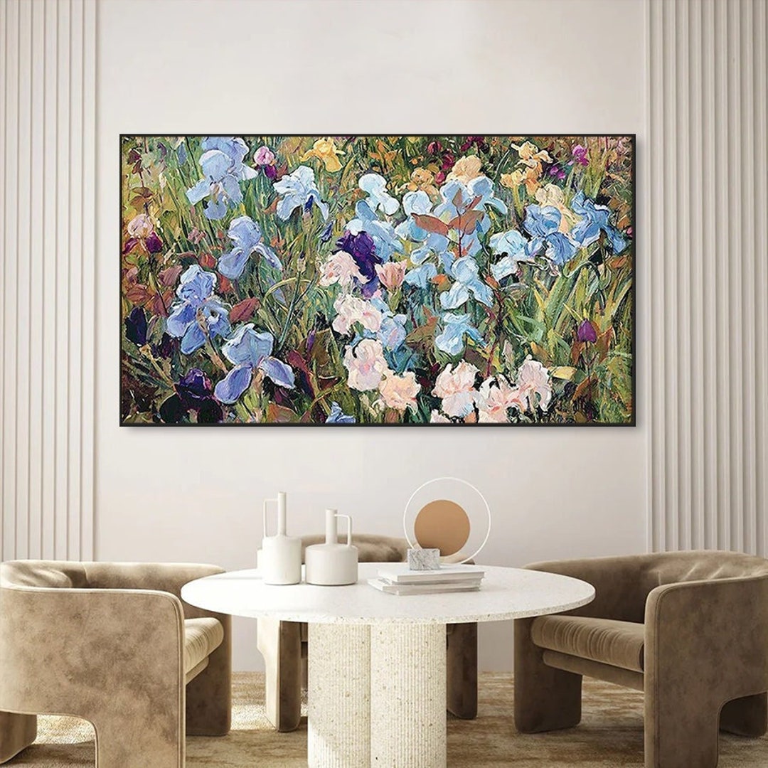 Original Abstract Flower Painting on Canvas 3D Textured Wall Art Wall