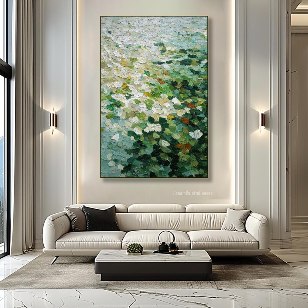 Lush Green Textured Abstract Texture Wall Art Painting on Canvas ...