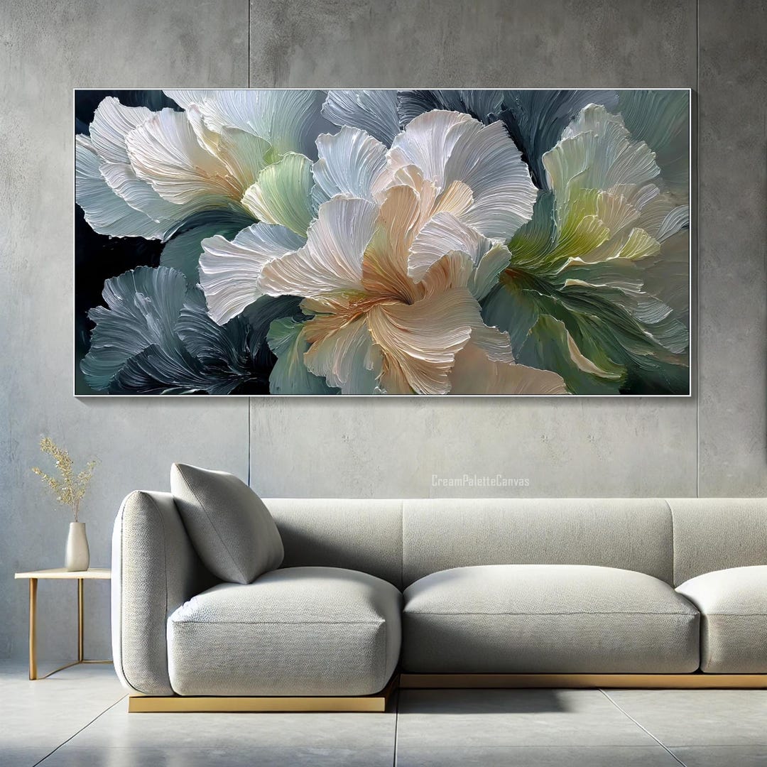Soft Floral Texture Wall Art Elegant Petal Bloom Painting on Canvas ...
