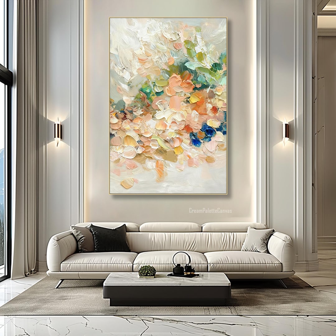 Colorful Abstract 3D Heavy Textured Wall Art Floral Oil Painting on ...